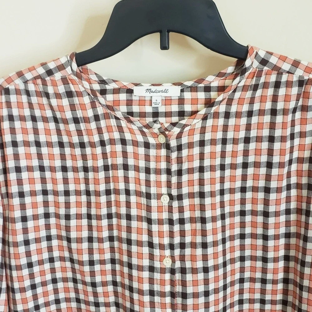 Madewell Meadow Shirt in Check, orange and brown, small - Picture 5 of 8